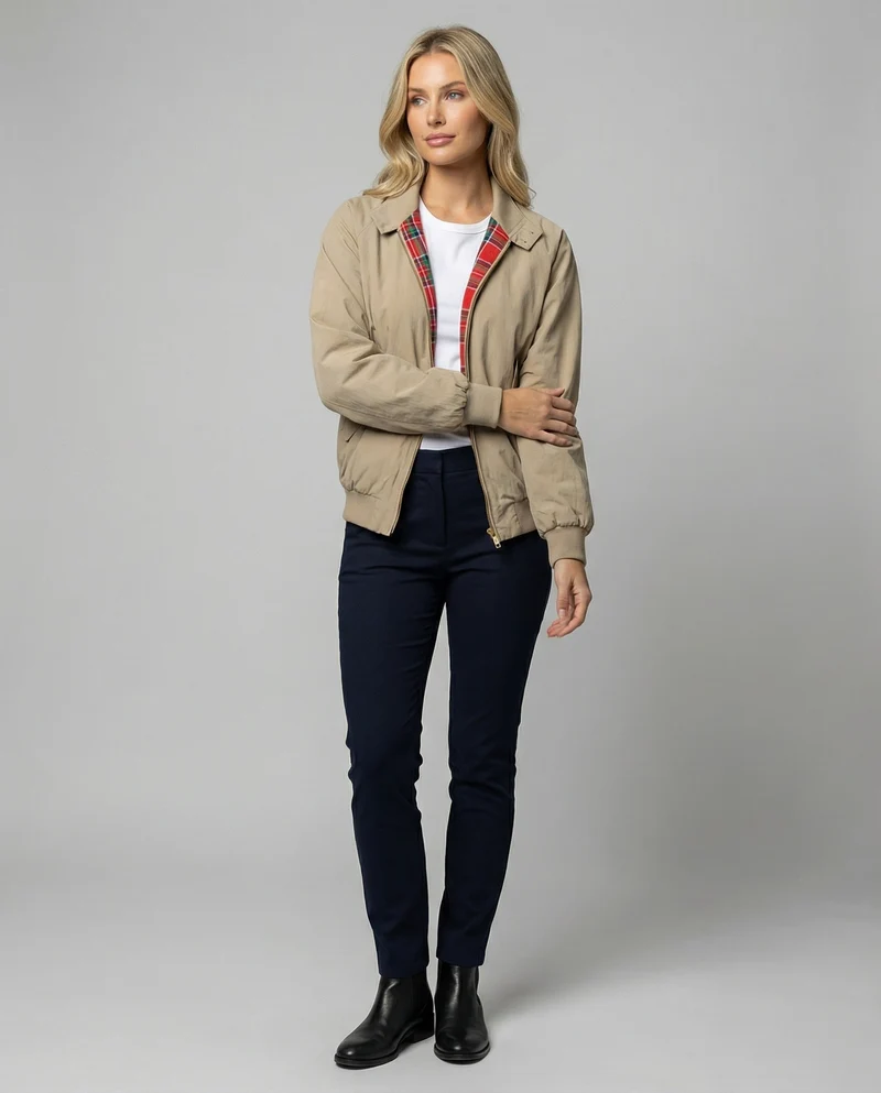 Jacke Khaki Stehkragen Workwear BasNord Taschenall Uniform Herbst