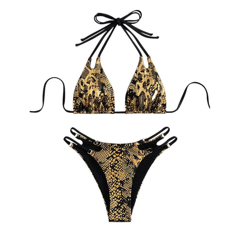 Damen Triangel-Bikini mit innovativem Schlitzdesign