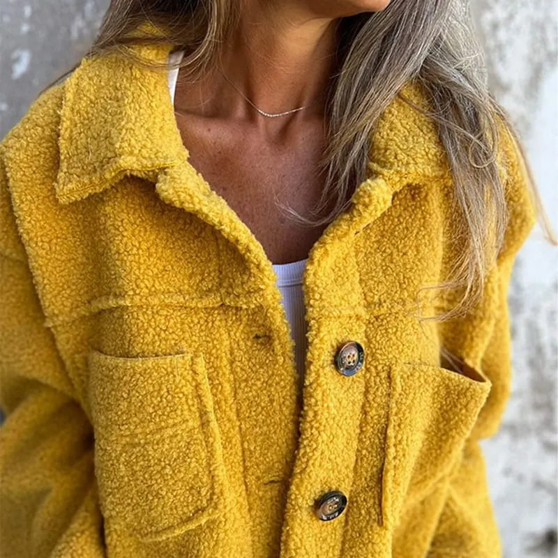 Kurze Warme Bouclé Jacke