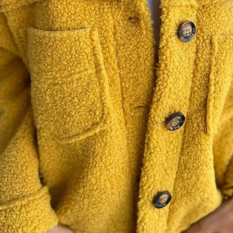 Kurze Warme Bouclé Jacke