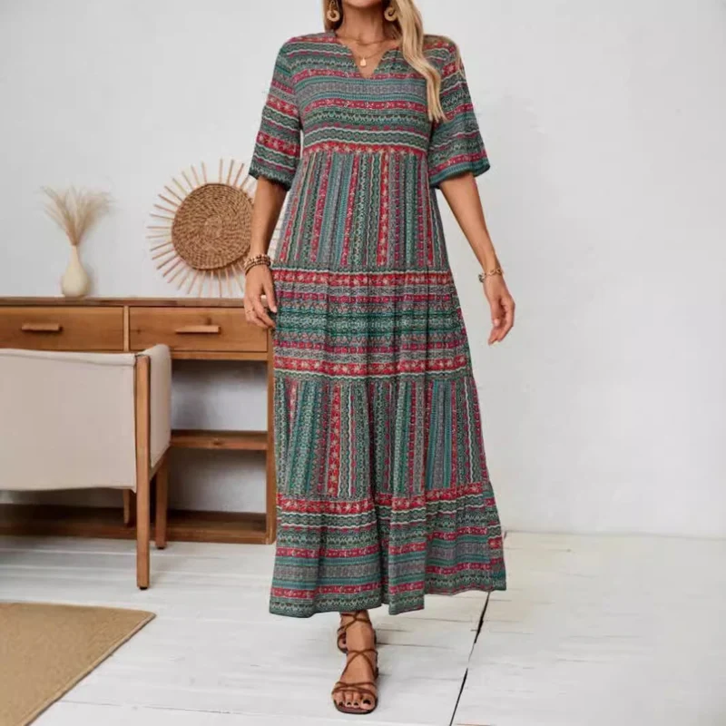 Damen Maxikleid im Ethno-Design Nord Taschen