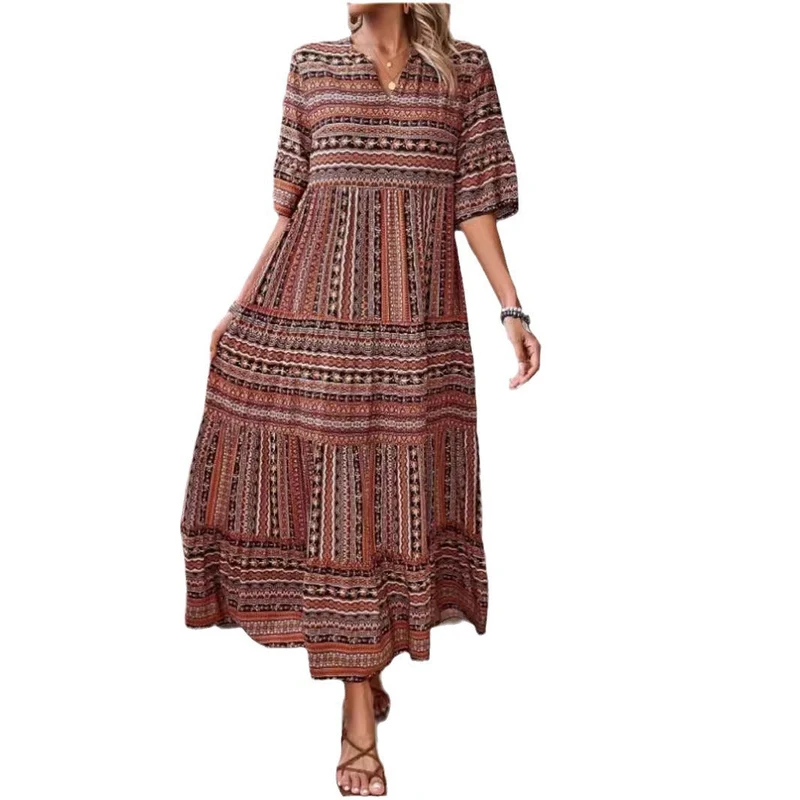Damen Maxikleid im Ethno-Design Nord Taschen