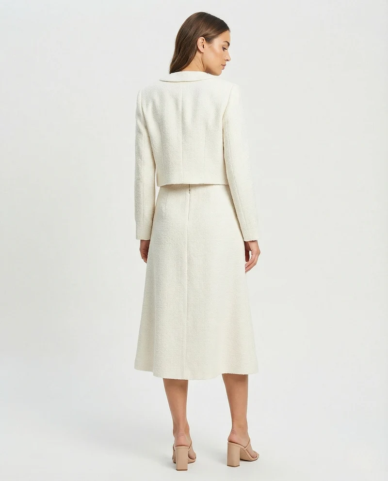 Damen Ärmelloses A-Linien Kleid mit Perlenkragen