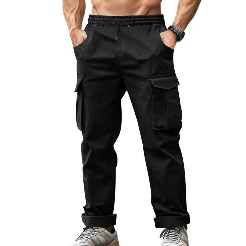 Herren Cargo-Hose mit funktionalen Seitentaschen und elastischem Bund