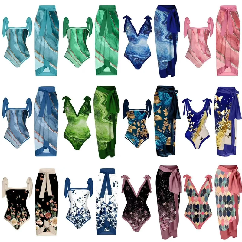 Damen Bademode-Set mit stilvollem Wickelrock Nord Taschen