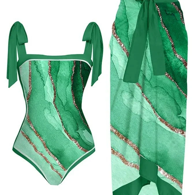 Damen Bademode-Set mit stilvollem Wickelrock Nord Taschen
