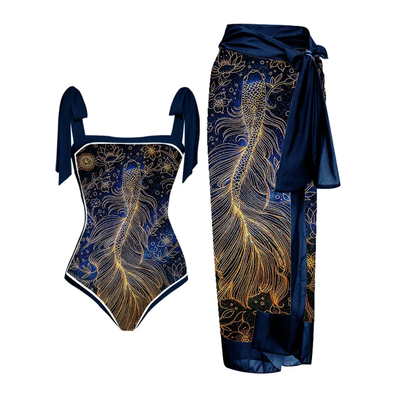 Damen Bademode-Set mit stilvollem Wickelrock Nord Taschen