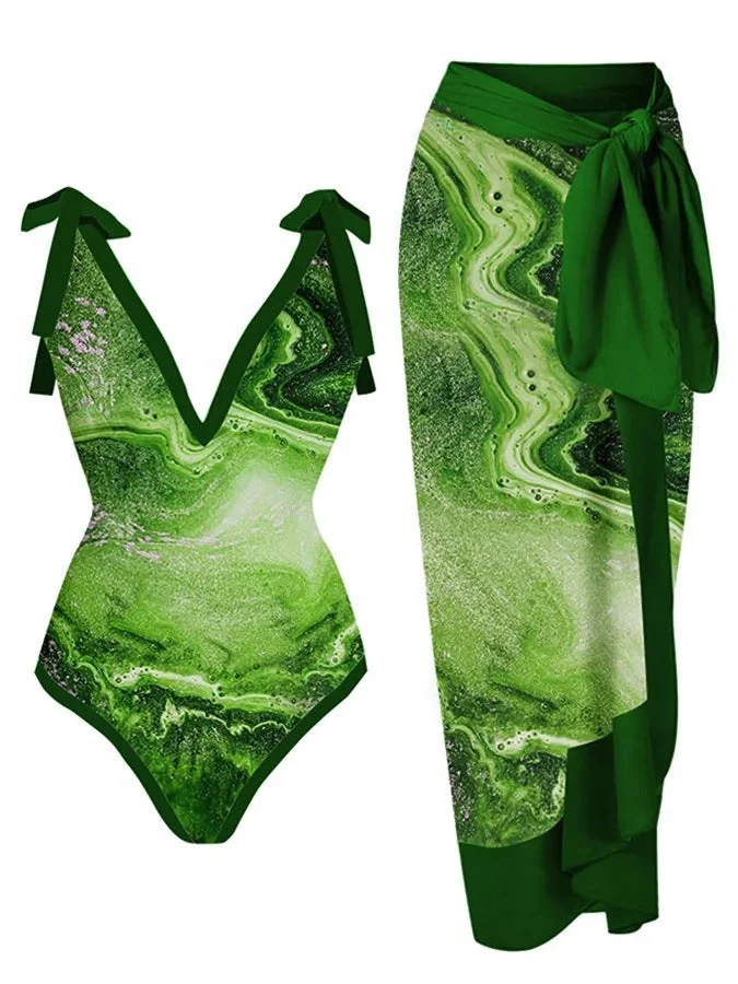 Damen Bademode-Set mit stilvollem Wickelrock Nord Taschen