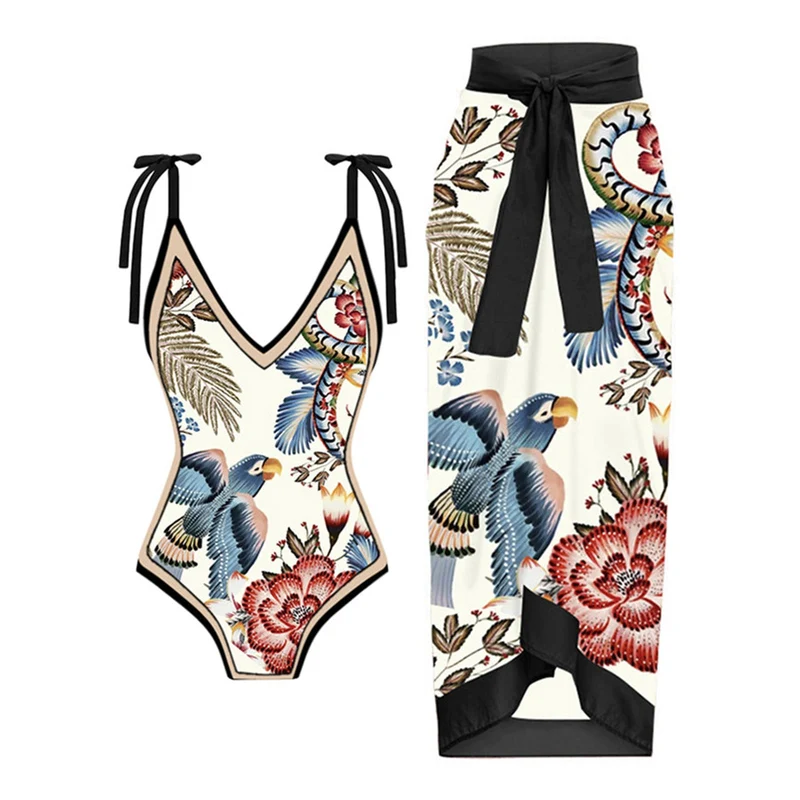 Damen Bademode-Set mit stilvollem Wickelrock Nord Taschen