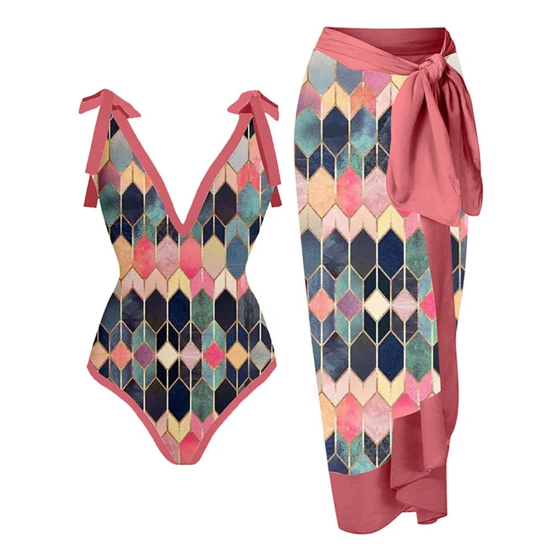 Damen Bademode-Set mit stilvollem Wickelrock Nord Taschen