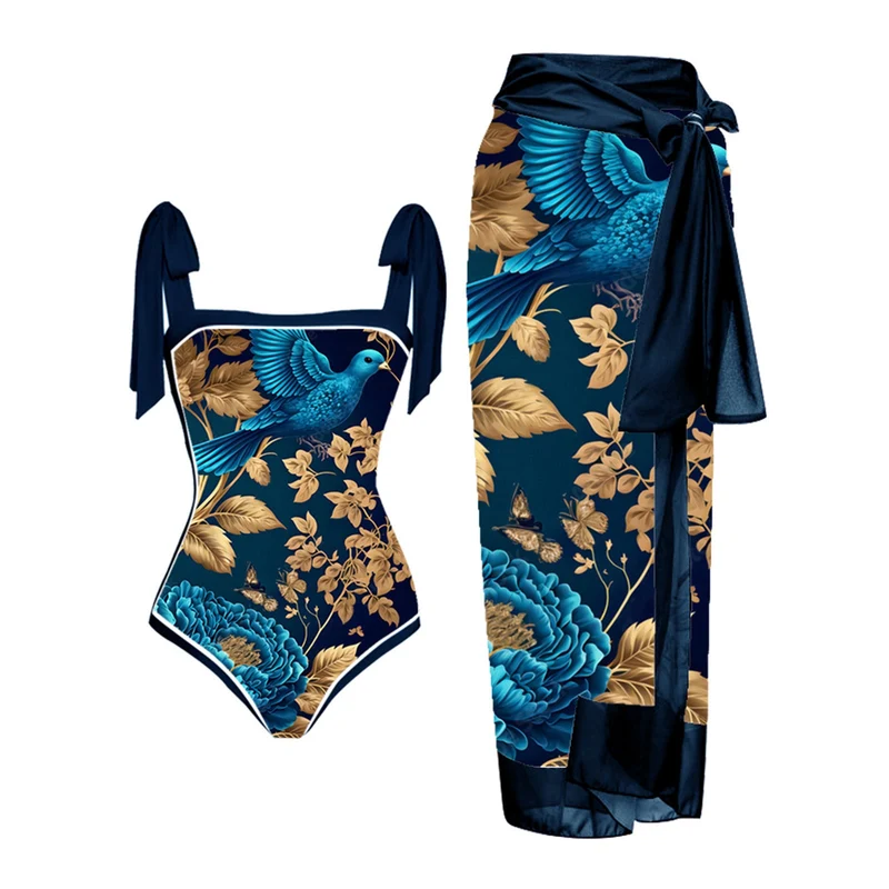 Damen Bademode-Set mit stilvollem Wickelrock Nord Taschen