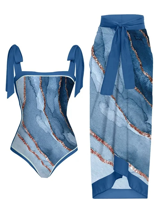Damen Bademode-Set mit stilvollem Wickelrock Nord Taschen