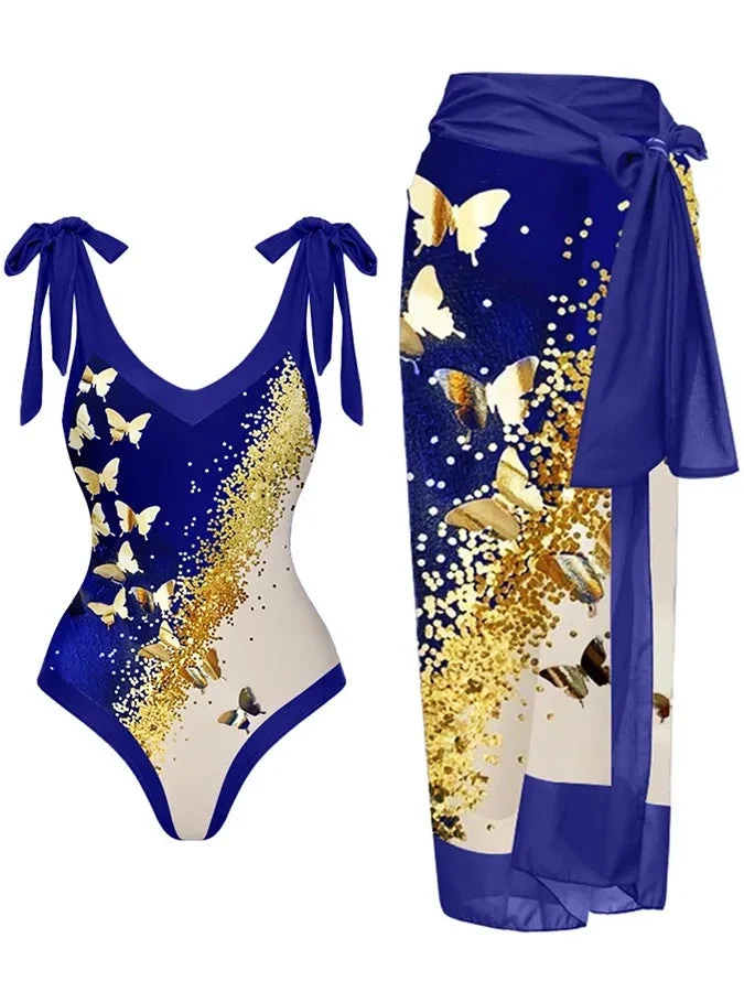 Damen Bademode-Set mit stilvollem Wickelrock Nord Taschen