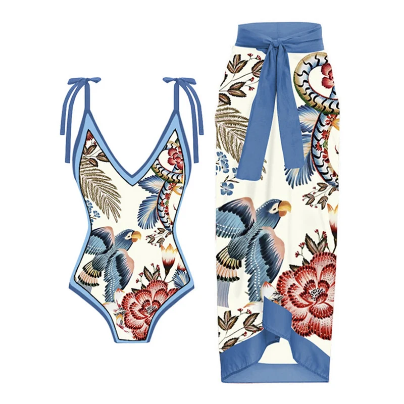 Damen Bademode-Set mit stilvollem Wickelrock Nord Taschen
