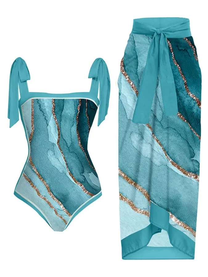 Damen Bademode-Set mit stilvollem Wickelrock Nord Taschen