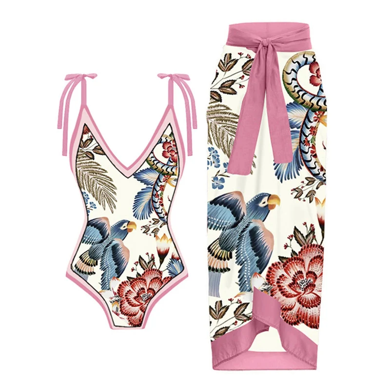 Damen Bademode-Set mit stilvollem Wickelrock Nord Taschen