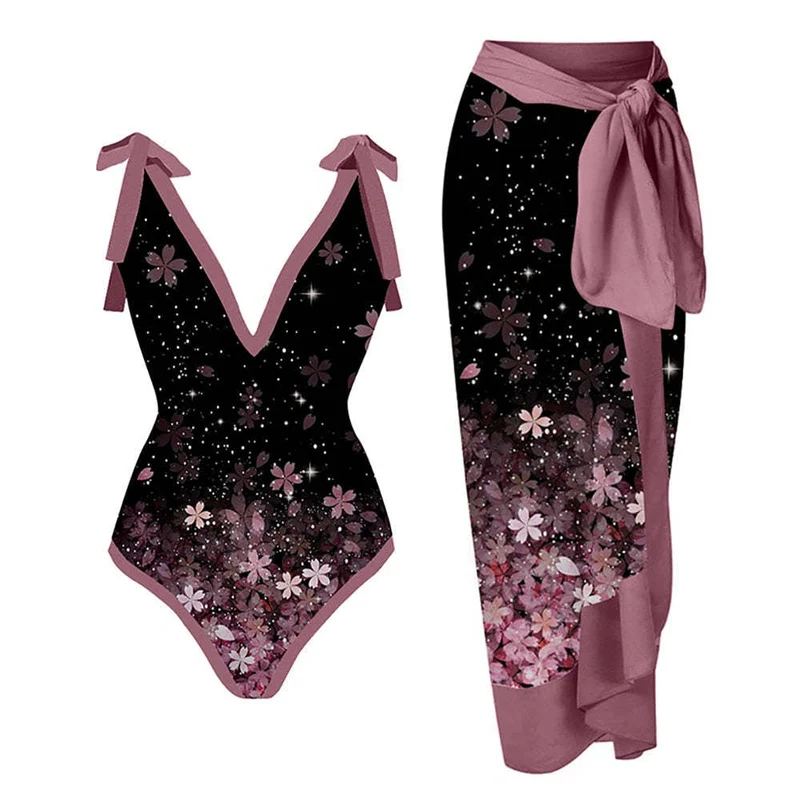Damen Bademode-Set mit stilvollem Wickelrock Nord Taschen