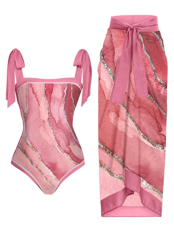Damen Bademode-Set mit stilvollem Wickelrock Nord Taschen