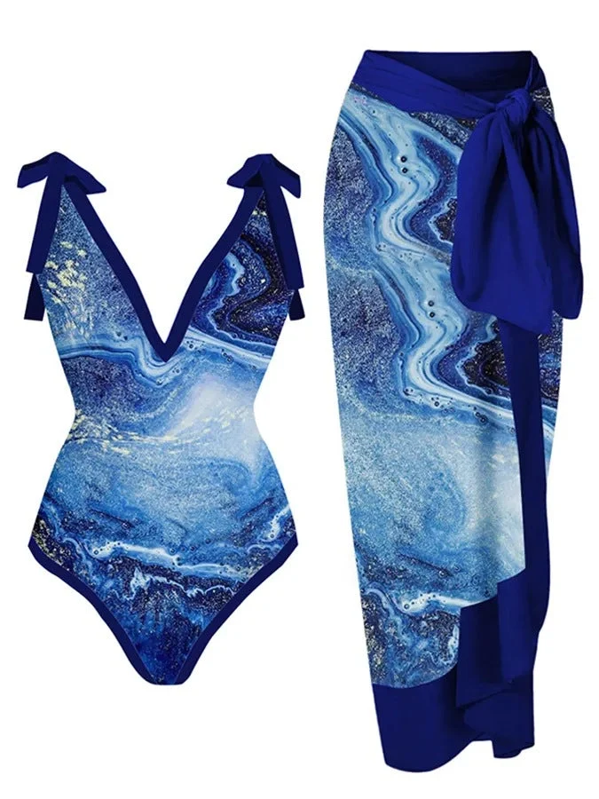 Damen Bademode-Set mit stilvollem Wickelrock Nord Taschen