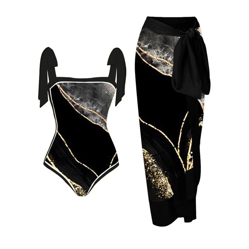 Damen Bademode-Set mit stilvollem Wickelrock Nord Taschen