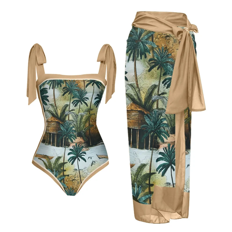 Damen Bademode-Set mit stilvollem Wickelrock Nord Taschen