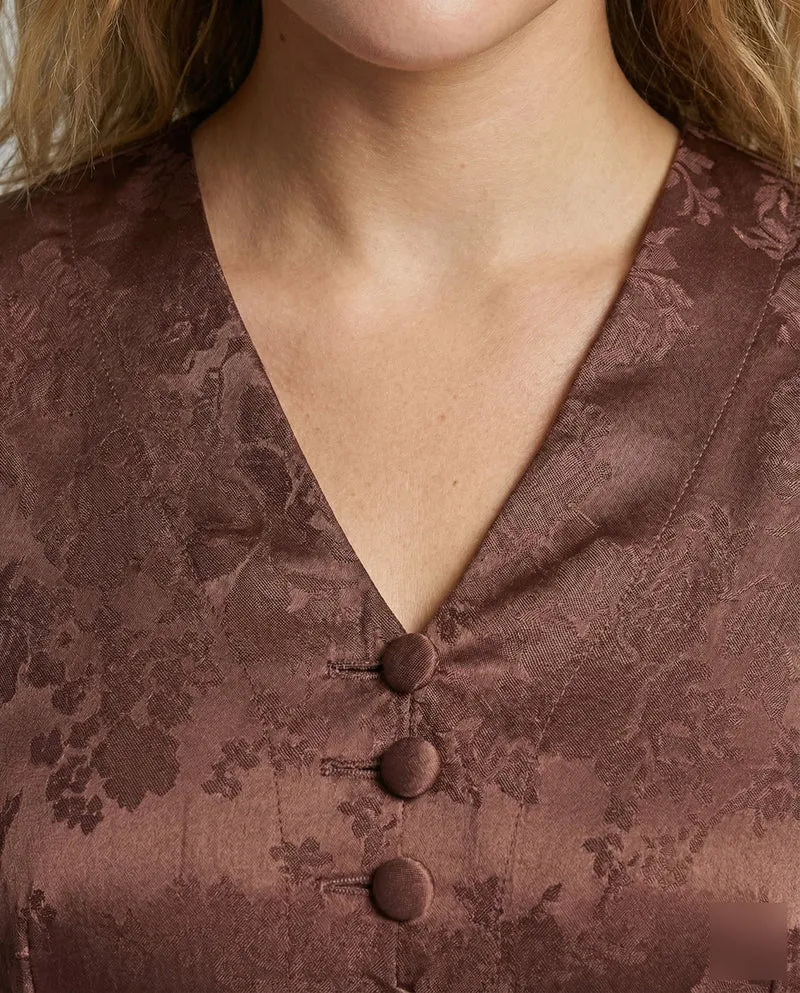 Damen Traditionelle Zweilagiges-Schößchen Jacquard-Abendkleid