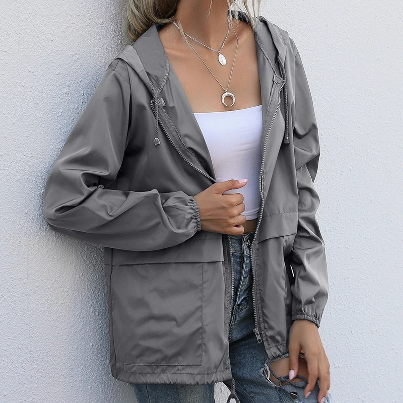 Damen Freizeitjacke mit verstellbarem Kordelzug und leichtem Material