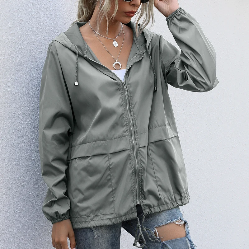 Damen Freizeitjacke mit verstellbarem Kordelzug und leichtem Material