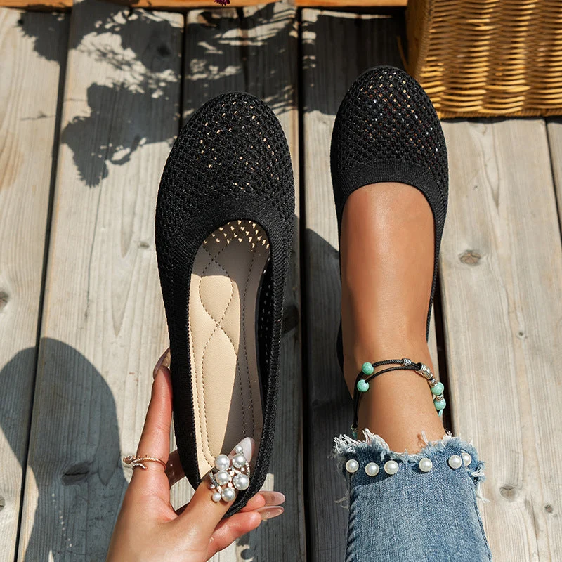 Damen atmungsaktive Ballerinas mit flexiblem Netzmaterial und komfortablem Fußbett Nord Taschen