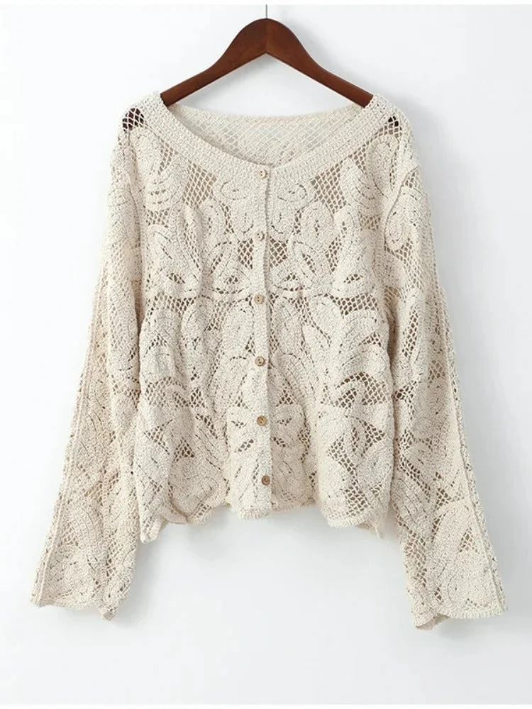 Handgehäkelte Strickjacke