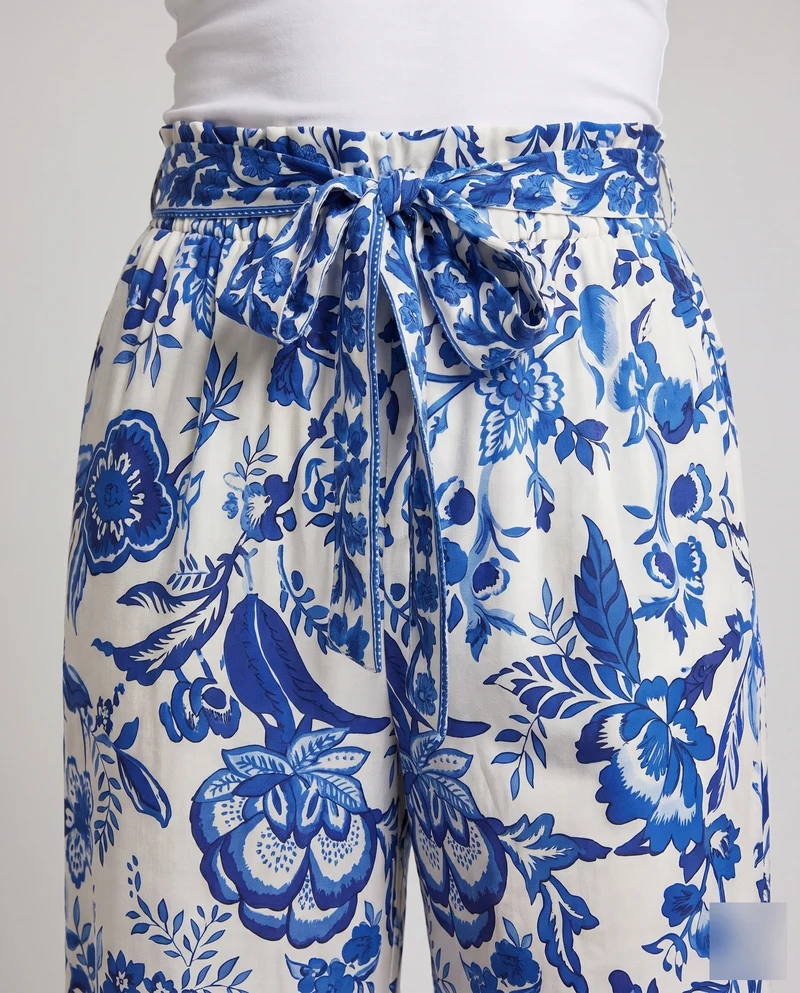 Damen Weite Sommerhose mit buntem, künstlerischem Print
