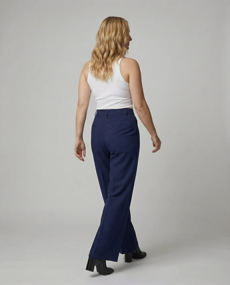 Damen Hochtaillierte Weite Hose