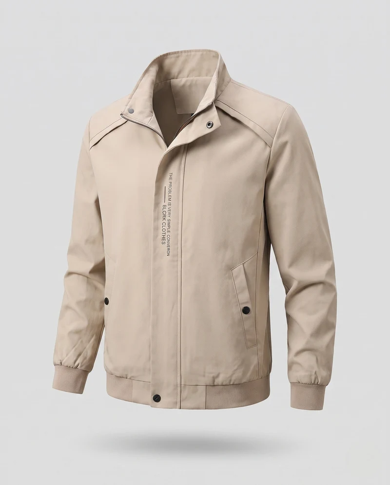 Herren Freizeit Bomberjacke im minimalistischen urbanen Look mit Stehkragen und gerippten Bündchen Nord Taschen