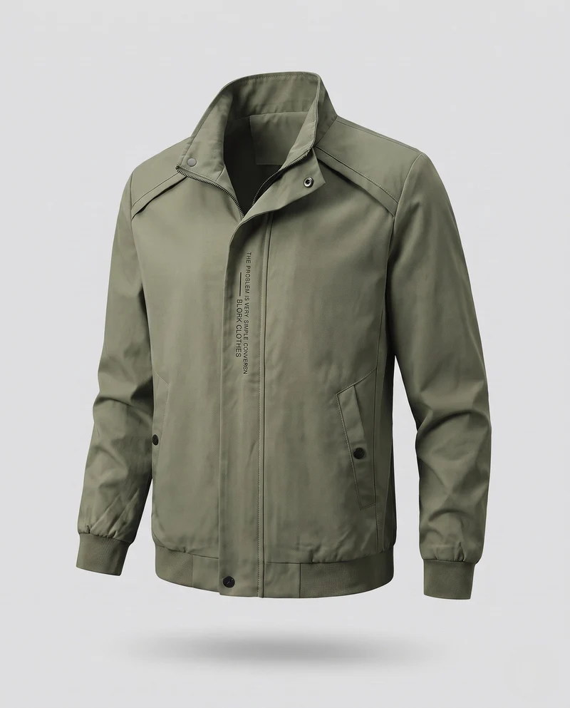 Herren Freizeit Bomberjacke im minimalistischen urbanen Look mit Stehkragen und gerippten Bündchen Nord Taschen