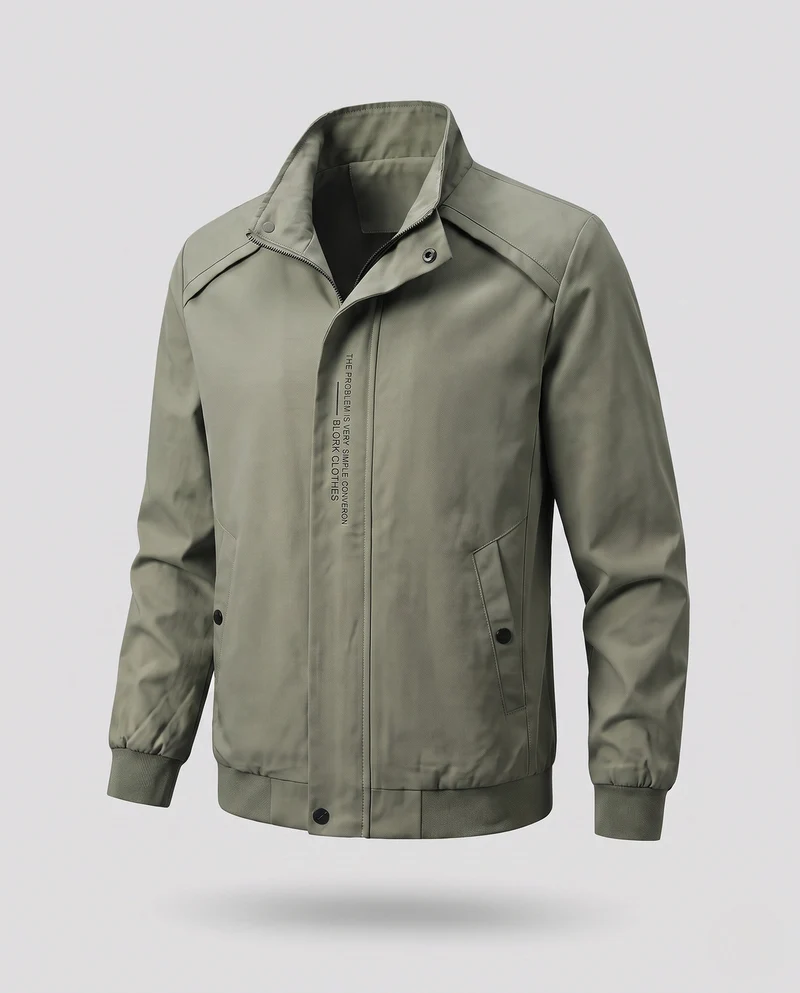 Herren Freizeit Bomberjacke im minimalistischen urbanen Look mit Stehkragen und gerippten Bündchen Nord Taschen