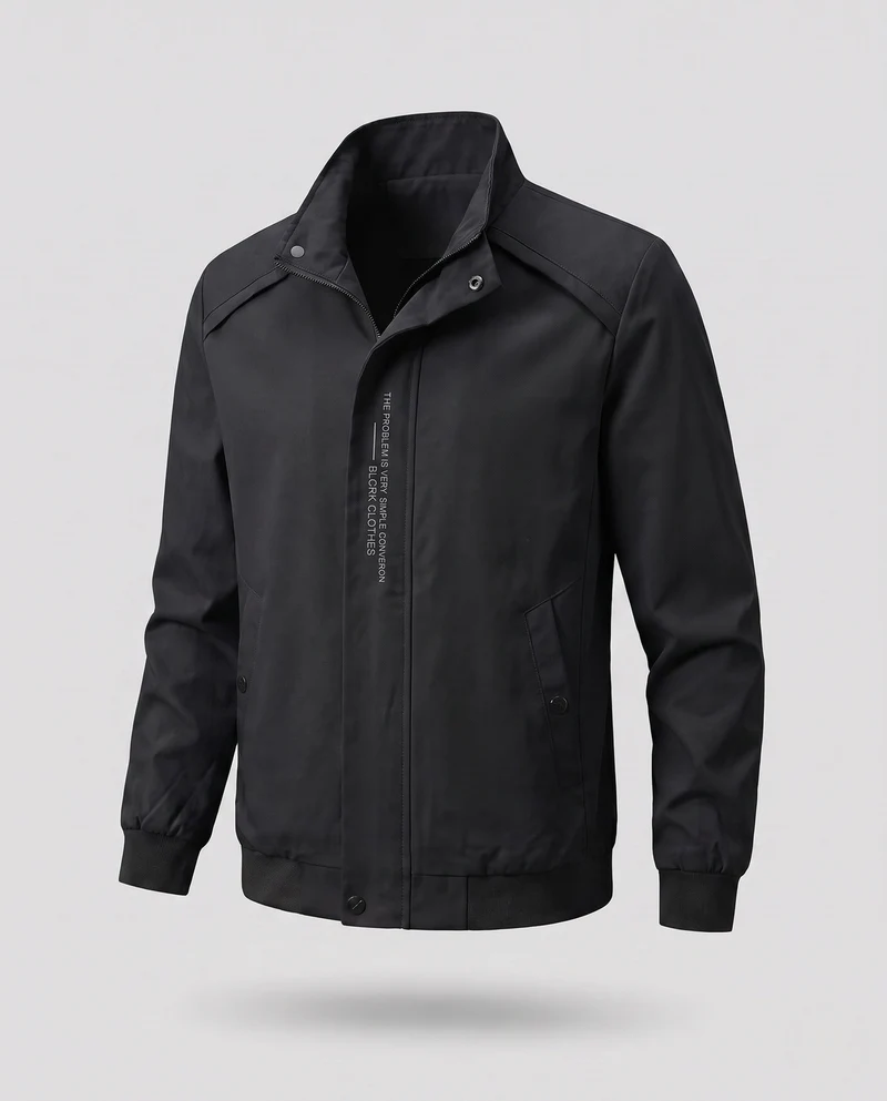 Herren Freizeit Bomberjacke im minimalistischen urbanen Look mit Stehkragen und gerippten Bündchen Nord Taschen
