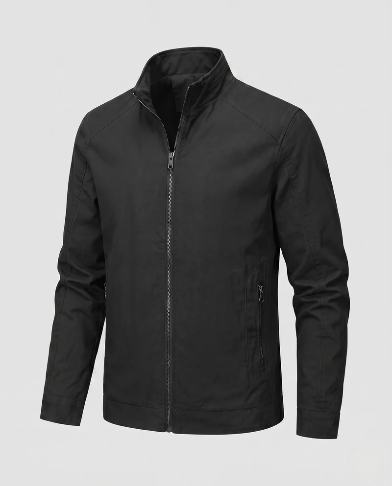 Herren Freizeit Canvas Blouson mit Stehkragen, Reißverschlusstaschen und wärmendem Fleece-Futter Nord Taschen