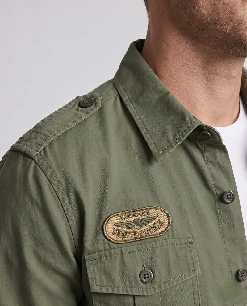 Herren-Feldhemd im Militär-Look mit Schulterklappen und Klappentaschen Nord Taschen