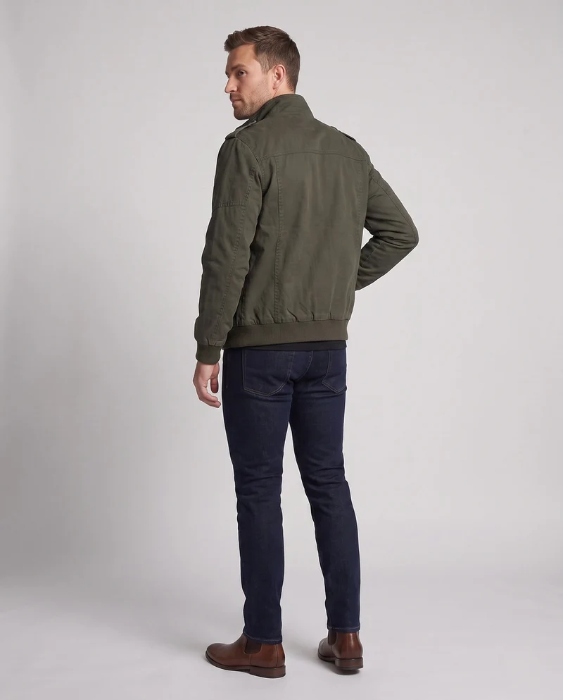 Herren-Feldjacke im militärischen Canvas-Stil mit Stehkragen und Multifunktions-Taschen Nord Taschen