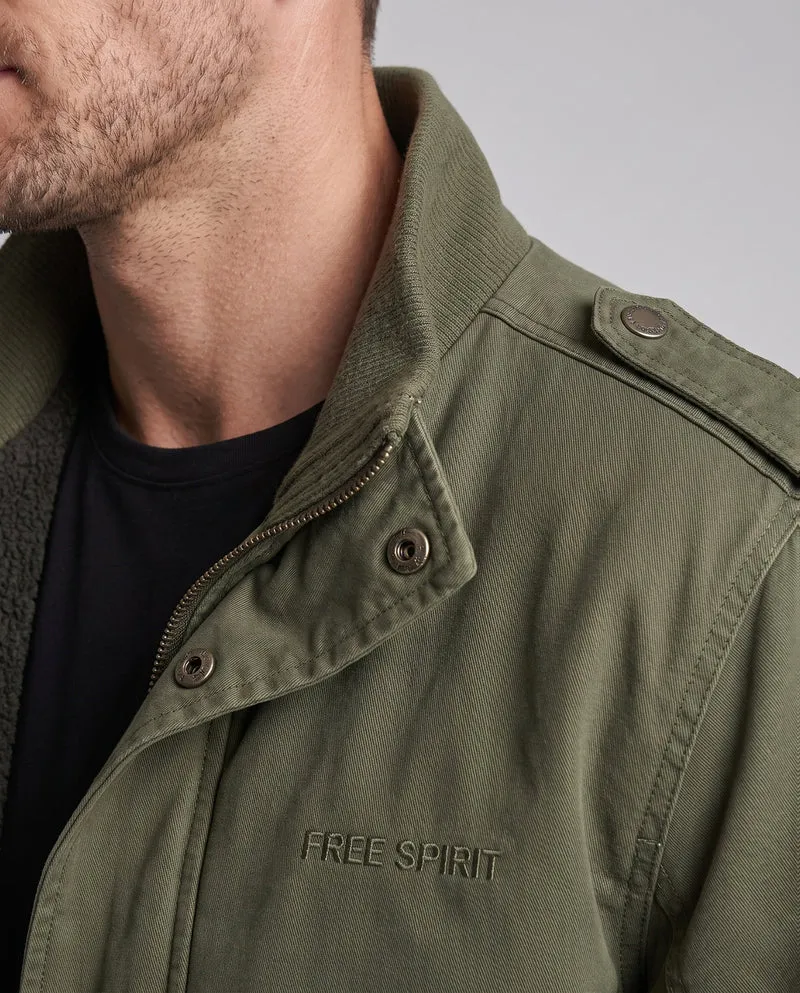 Herren-Feldjacke mit komplettem Teddy-Futter, Stehkragen und Klappentaschen Nord Taschen