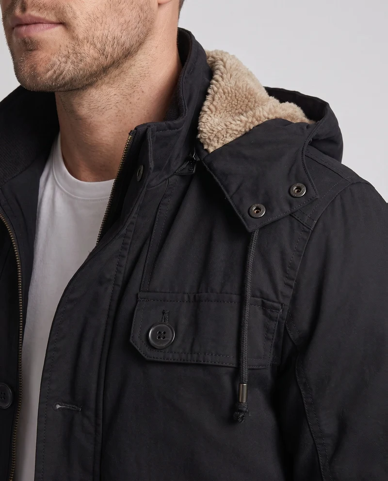 Herren-Feldparka mit Sherpa-Futterkapuze und multifunktionalen Utility-Taschen Nord Taschen