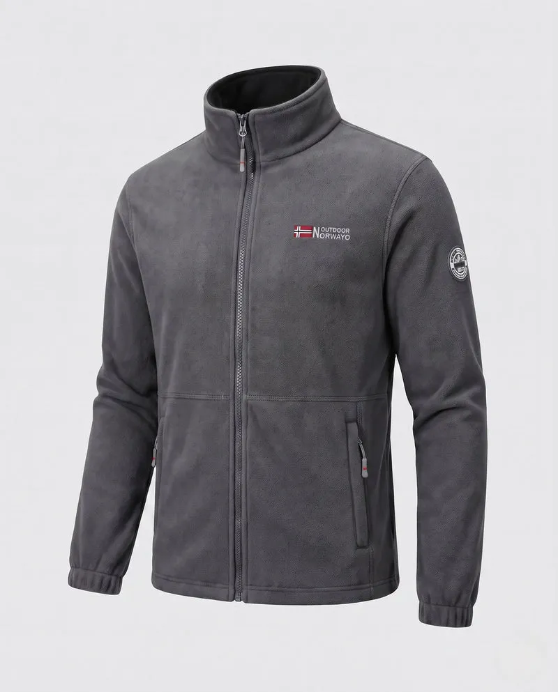 Herren Fleecejacke mit ganzflächigem Teddyfutter, hohem Kragen und Reißverschlusstaschen Nord Taschen
