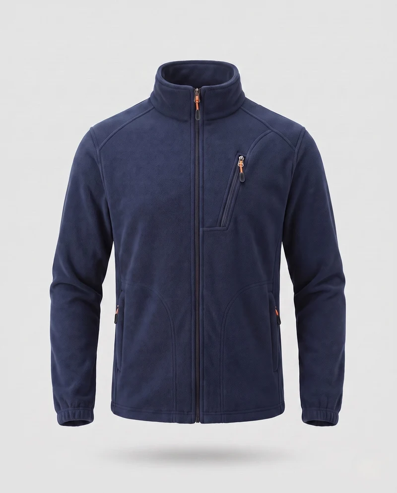 Herren-Fleecejacke mit wärmendem Innenfutter, Stehkragen und Reißverschlusstaschen Nord Taschen