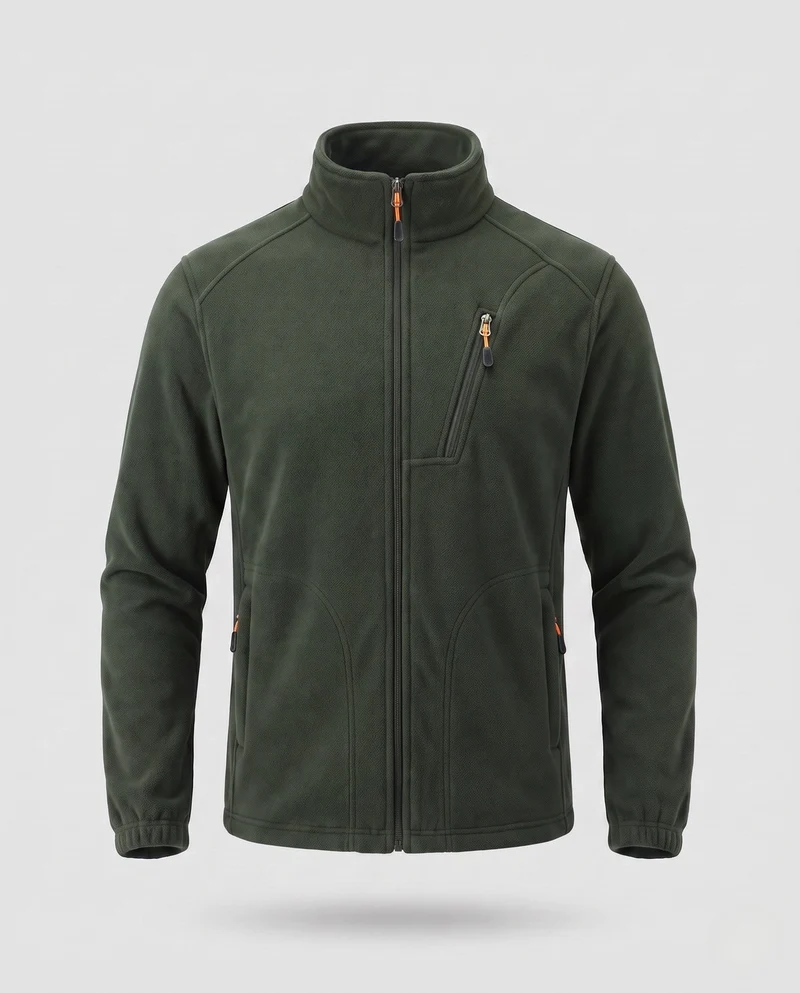 Herren-Fleecejacke mit wärmendem Innenfutter, Stehkragen und Reißverschlusstaschen Nord Taschen