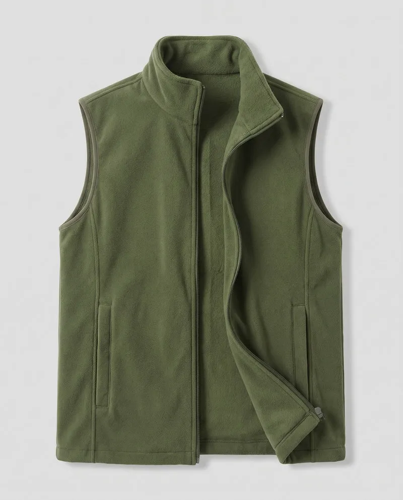 Herren Fleece-Weste mit hohem Stehkragen, durchgehendem Reißverschluss und Seitentaschen Nord Taschen