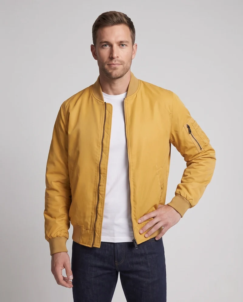 Herren Pilot Style Flug-Bomberjacke mit Armfach und Rippbündchen Nord Taschen