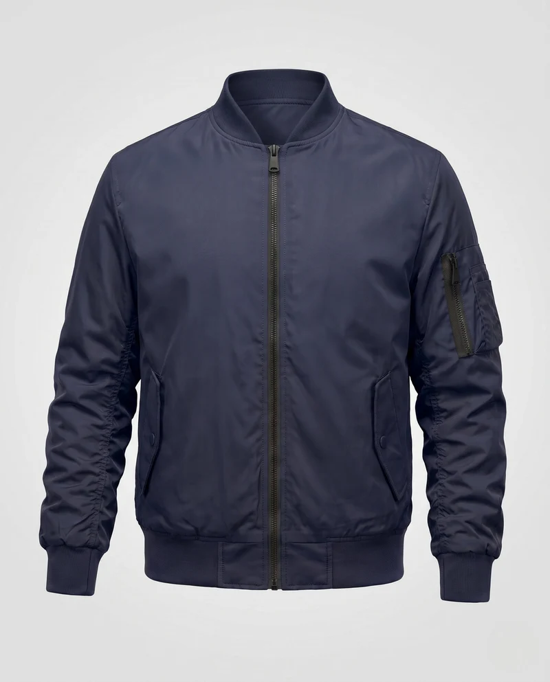Herren Pilot Style Flug-Bomberjacke mit Armfach und Rippbündchen Nord Taschen