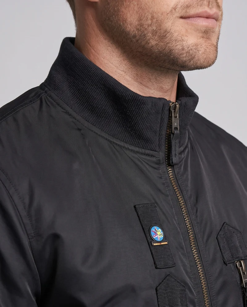 Herren-Pilotjacke im Utility-Look mit Taschenärmel und Patches Nord Taschen