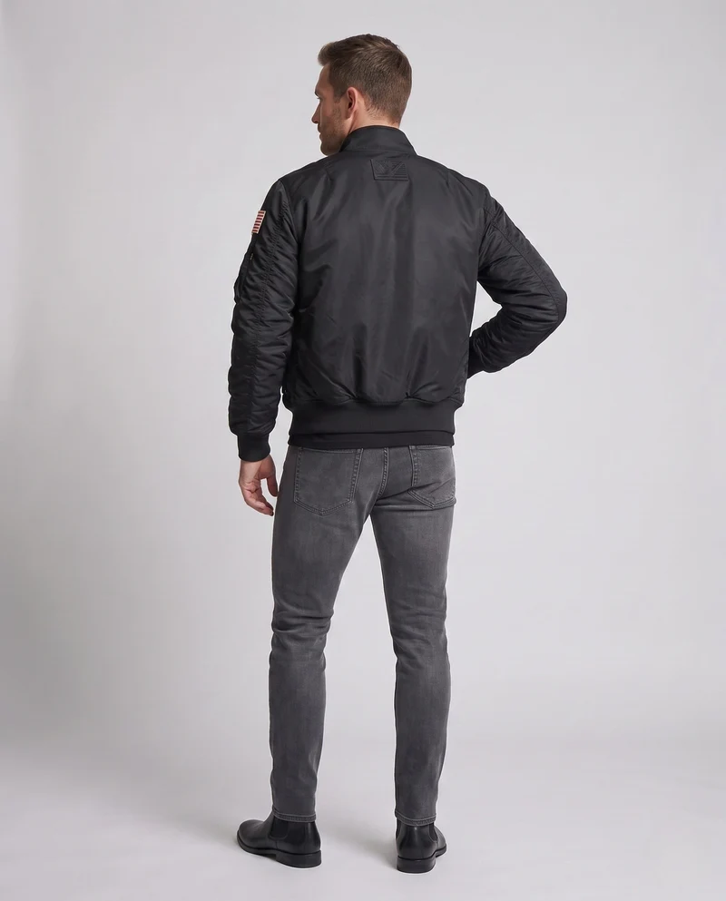 Herren-Pilotjacke im Utility-Look mit Taschenärmel und Patches Nord Taschen