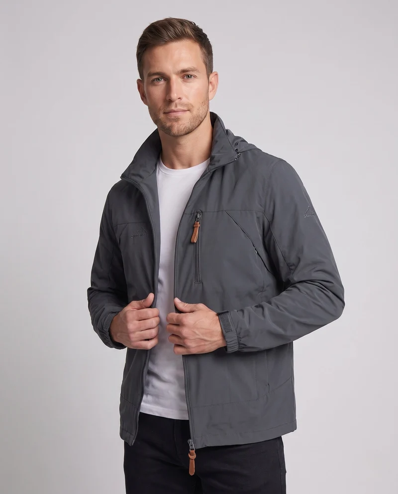 Herren Freizeit Softshell Jacke mit verstellbarer Kapuze, Brustreißverschluss und Klettverschluss-Manschetten Nord Taschen